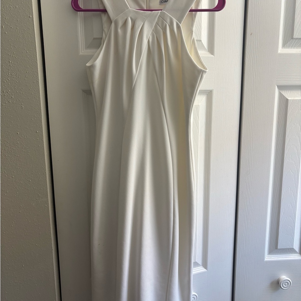 Calvin Klein White Dress with Zipper